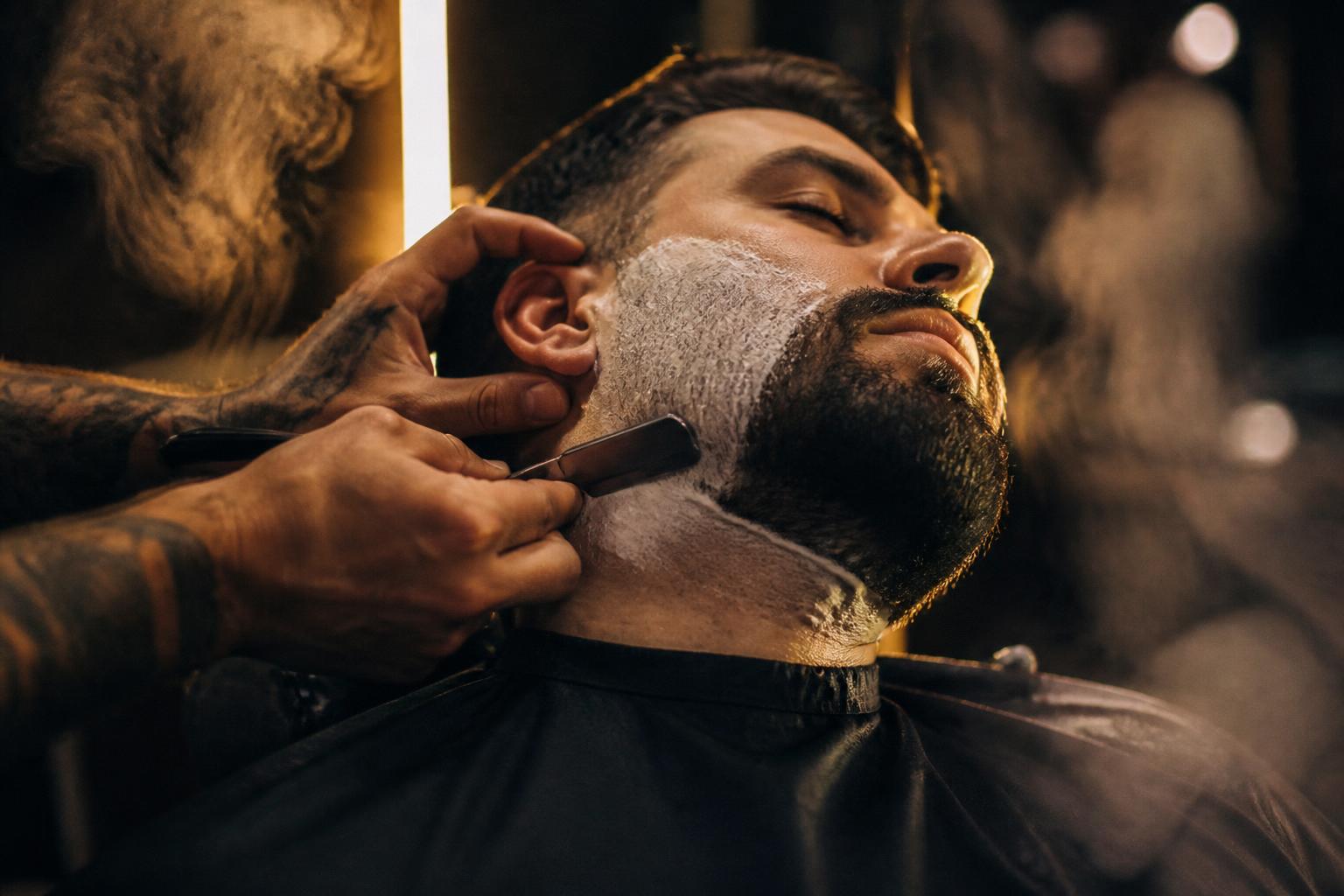 Straight razor shave at Coastal Barbershop